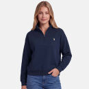 U.S. POLO ASSN. Damen Sweatshirt Halfzip P-072 Navy-Beige Größe S - Gr.S