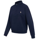U.S. POLO ASSN. Damen Sweatshirt Halfzip P-072 Navy-Beige Größe S - Gr.S