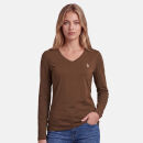U.S. POLO ASSN. Damen T-Shirt Longsleeve P-074 Braun-Beige Größe XXL - Gr.2XL