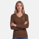 U.S. POLO ASSN. Damen T-Shirt Longsleeve P-074 Braun-Beige Größe XXL - Gr.2XL