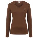 U.S. POLO ASSN. Damen T-Shirt Longsleeve P-074 Braun-Beige Größe XXL - Gr.2XL