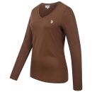 U.S. POLO ASSN. Damen T-Shirt Longsleeve P-074 Braun-Beige Größe XXL - Gr.2XL