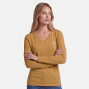 U.S. POLO ASSN. Damen T-Shirt Longsleeve P-074 Camel-Weiss Größe L - Gr.L