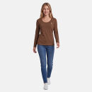 U.S. POLO ASSN. Damen T-Shirt Longsleeve P-075 Braun-Beige Größe L - Gr.L