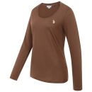 U.S. POLO ASSN. Damen T-Shirt Longsleeve P-075 Braun-Beige Größe L - Gr.L