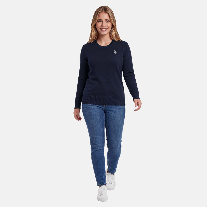 U.S. POLO ASSN. Damen Crewneck Pullover P-077 Navy-Beige Größe XXL - Gr.2XL