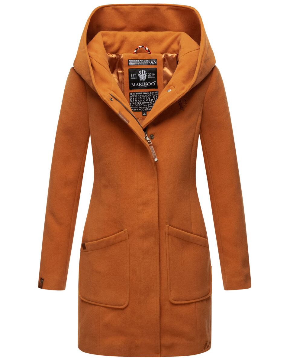 Marikoo Damesjas, trenchcoat, winterjas, overgangsjas, lange parka, B819, antraciet, XL